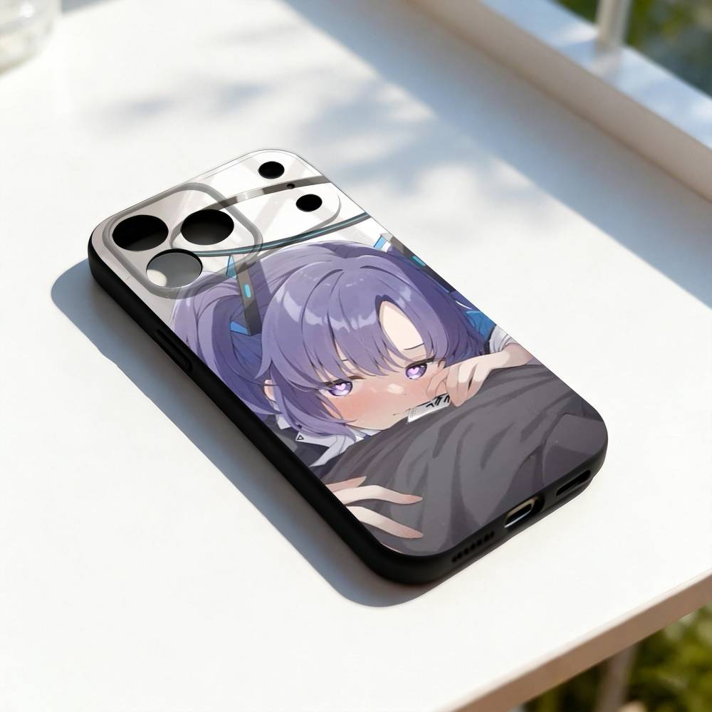 

Hayase Yuuka B-Blue A-Archive Phone Case For iPhone 11,12,13,14,15,16,17,Pro,Max,Plus,E,SE4,Air,Mini Black Soft Cover iPhone17air