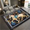 Fashion Ethnic Frame Carpet Horse Home Decor Rectangle Room Rug Black Green Orange Living Room Bedroom Bedside Floor Table Mat