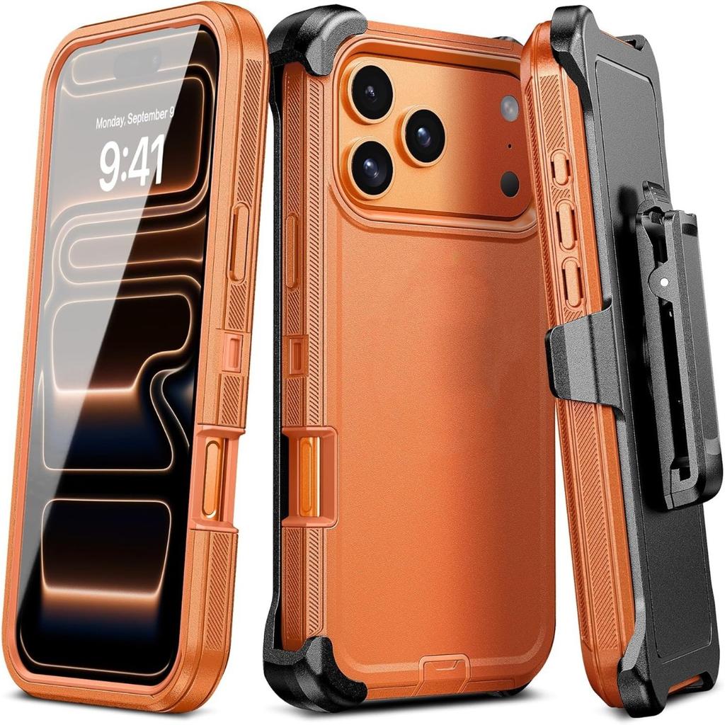 Heavy Duty Hybrid 3IN1 Ott Defender Case For iPhone 17 16 15 14 Plus 13 12 Pro Max Air 17e 16e Shockproof PC Cover With Clip