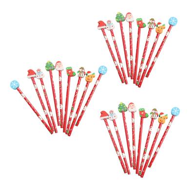 25 Christmas Christmas Kids Christmas Goods Bag Christmas TPR Pencils with Assorted for School Pencils, Stationery, Filler, Eraser, Wooden, Colors,