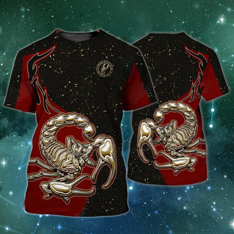 3D Printed Scorpion T Shirt For Men Cool Animal Pattern Tees Summer Casual Short Sleeves O-Neck Tops Street Loose T-Shirts