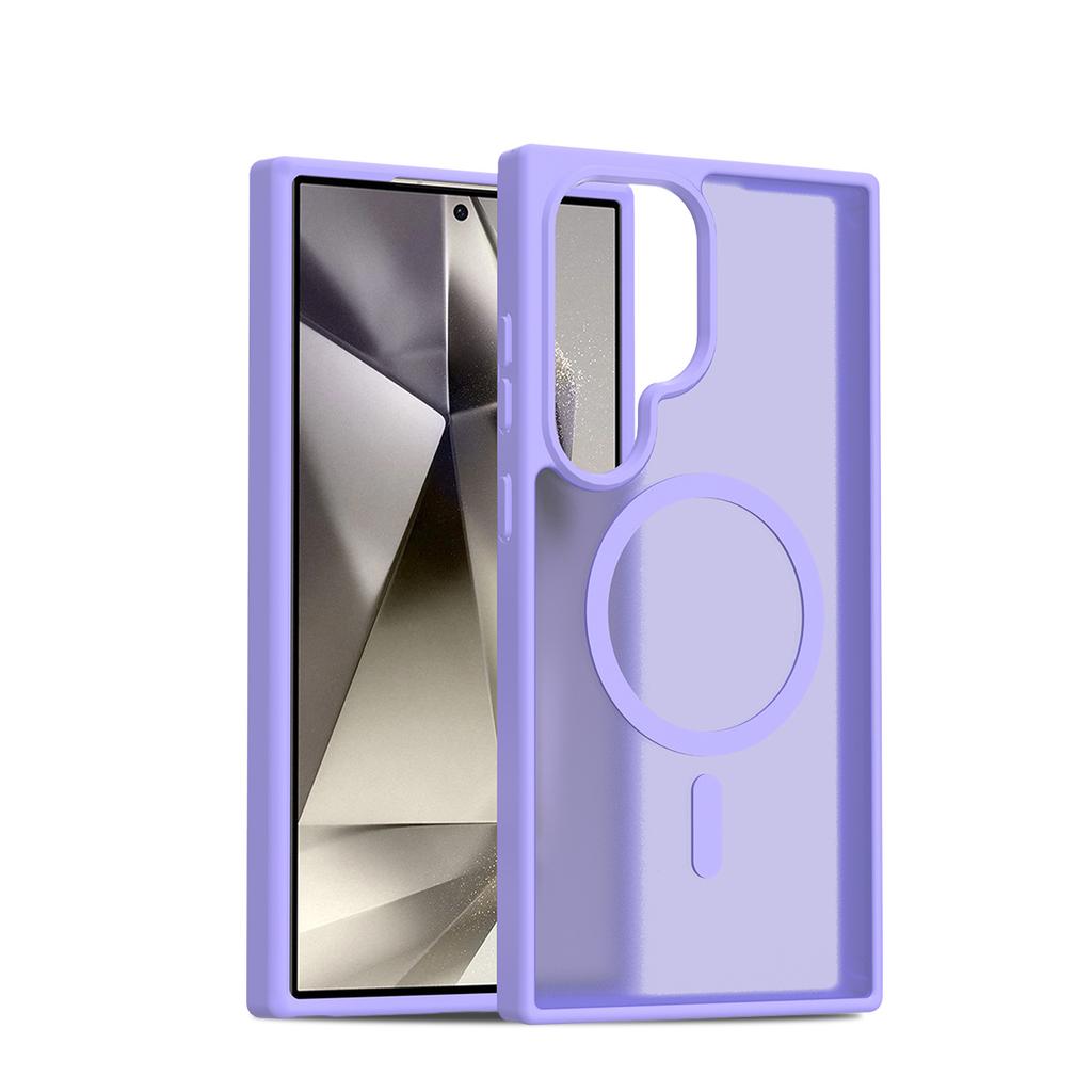Applicable To Samsung S26Ultra Silver Shield Magnetic Mobile Phone Case S25Ultra Anti-drop S24Ultra Protective Case