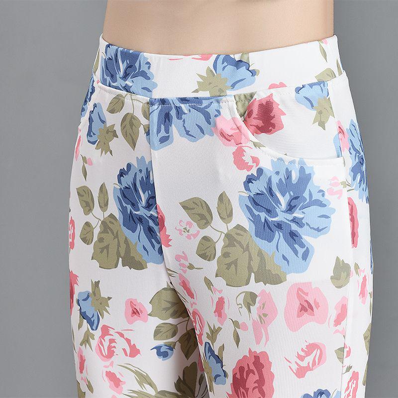 

Cuihua Floral Plaid Women s Slimming Pants - 2024 Summer, Trendy, Elastic Waistband, Long Length 3XL under 150 lbs цветочный/красный