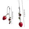 Sweet Strawberry Beaded Pendant Charm for Mobiles and Key Holders Phone Lanyards