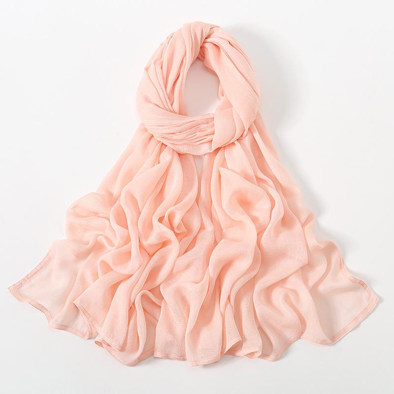 Autumn new solid color hot-selling Malay Indonesian cotton headscarf, monochrome wide-brimmed thin Modal breathable scarf