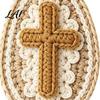 Ciondolo Religioso Artigianale Uncinetto Fatto a Mano Portachiavi Mariano Vergine Maria con Filato Morbido Portachiavi Filo Blu Bianco Cattolico Cristiano Ispirazionale