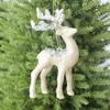 Set of 8 Festives Reindeers Hanging Baubles Tabletop Decoration Deer Shaped Figurines Ornament Holiday Accessories