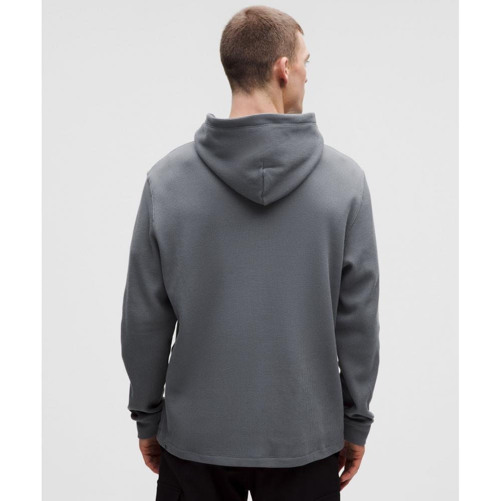 Lululemon Cotton Blend Waffle Knit Hoodie Solar Grey