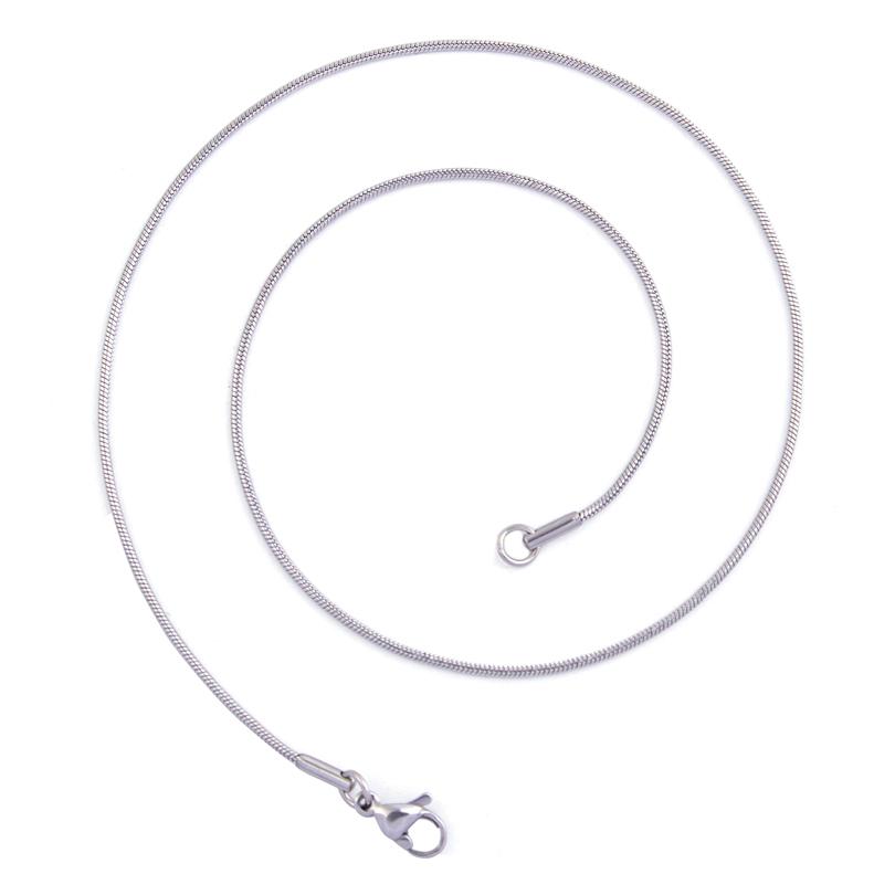 1/5/10pcs 1.2mm 45/50/60/70cm Long Stainless Steel Round Snake Chain Necklaces For Women Men Accessories Fashion Jewelry Choker