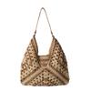 Large capacity woven bag women's new 2025 summer fashion shoulder straw bag versatile tote bag