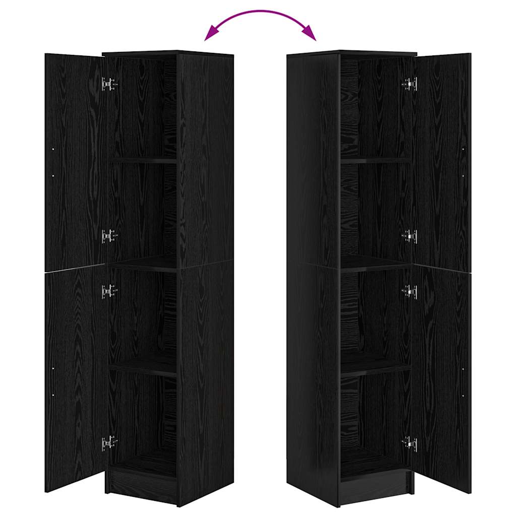 Highboard In Black Oak Look 35 X 39 X 168 Cm
