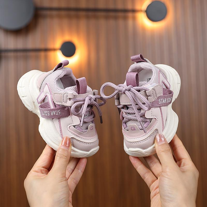 Fashion Girls Shoes Spring New Kids Sports Shoes Soft Soled Boys Shoe Anti Slip Baby Walking Shoes Simple Girl Casual Shoe