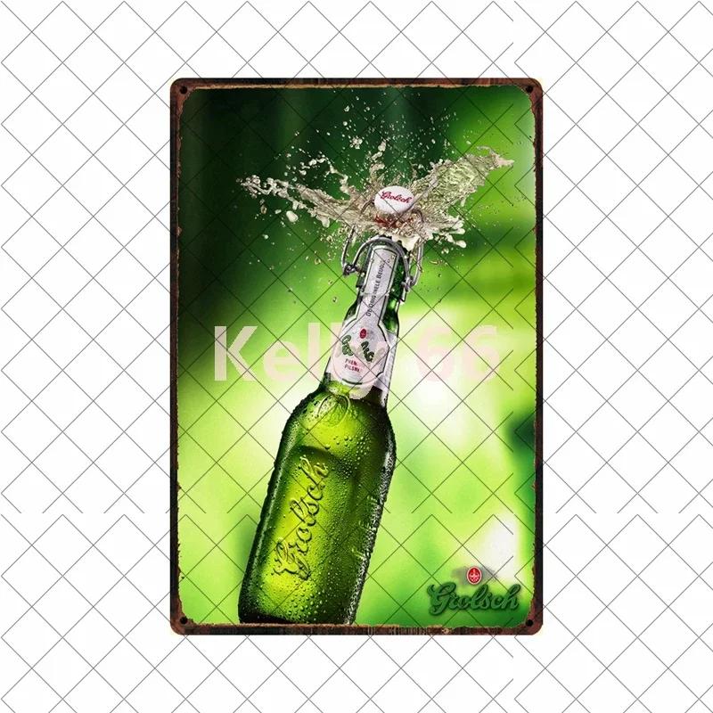 [Kelly66] Grolsch Herfst Bok Bere Rece Aici Artă din tablă Placă metalică Decor pentru casă Pictură 20*30 CM Mărime Dy221