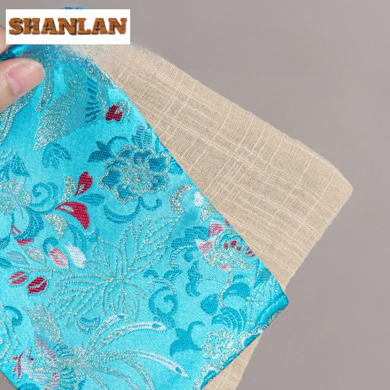 Brocade Flowers Tea Towel Antique Tea Cup Pad Dish Towels For Kitchen Tea Napkins Household Tea Cloth Drinkware Accessories Gift