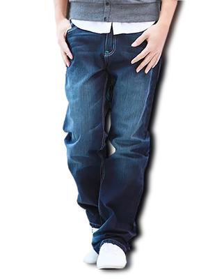 2 Denim Straight Relaxed Wide Leg Available In a Wide Range of Sizes MF64 (Make Be) Men's Jeans, Jeans, Sizes, 27-48, (05.Blue (Blue Stitching)_32)