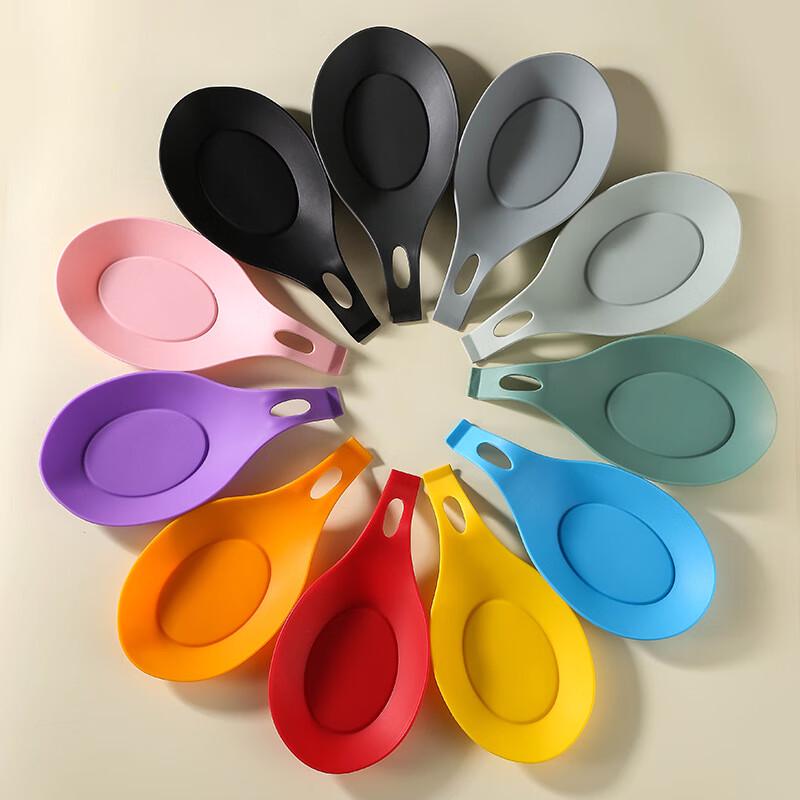 Multi-Color Silicone Utensil Rest Mat Set (10 Pack)