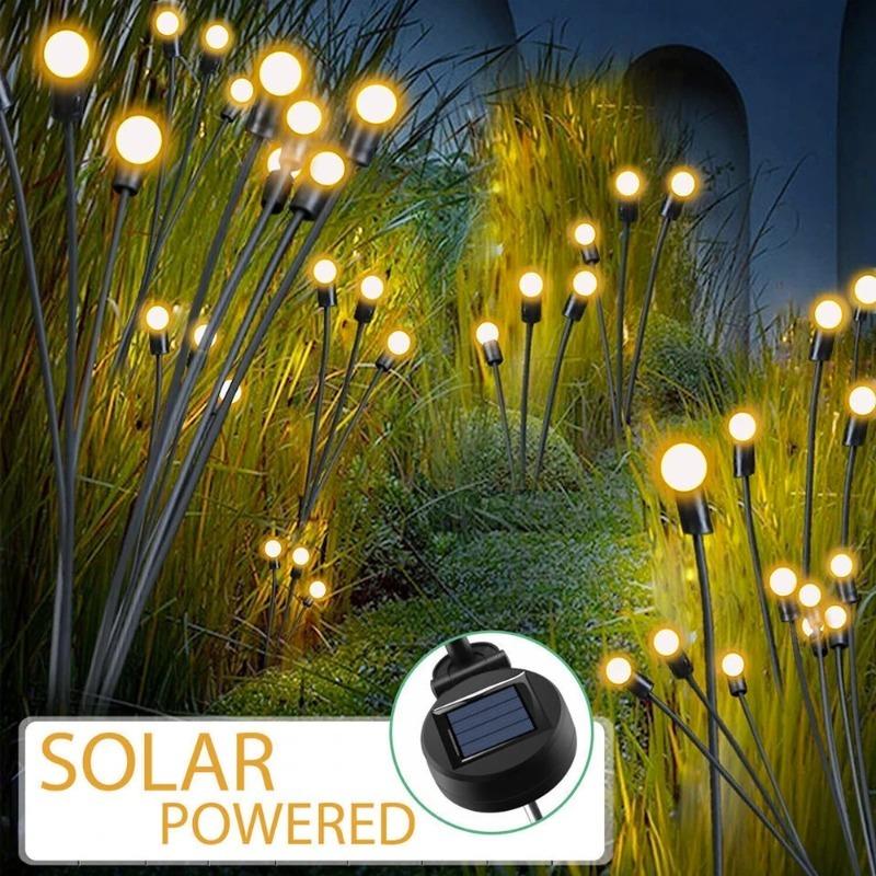 Solar Powered Garden Lights Firefly Lights 6/8/10 LED Outdoor Waterproof Vibrant Swaying Lights for Patio Pathway Decoration
