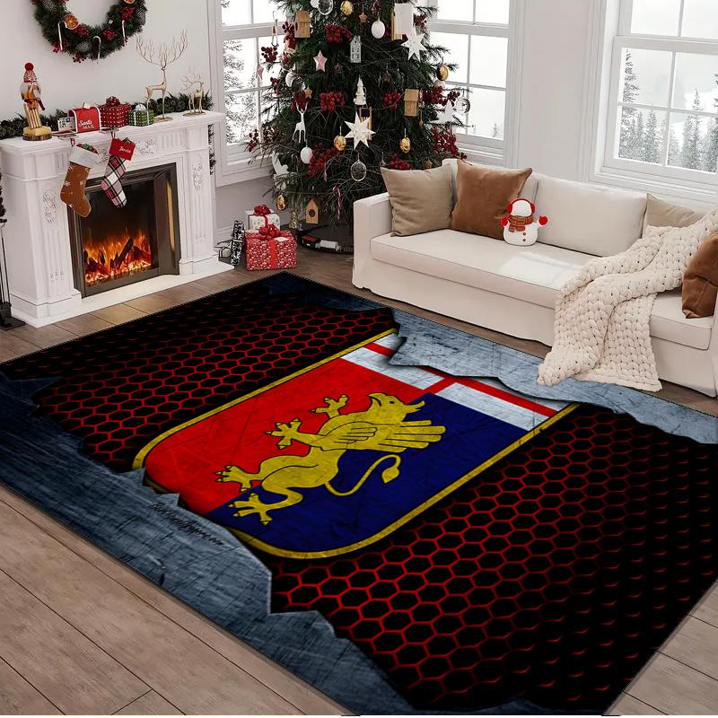 1PC Rug Lion Shield Genoa Carpet, Chair Rug,Area Rug for Office Bedroom Living Rooms Bedroom, Doormat Decor Christmas Fan Gifts