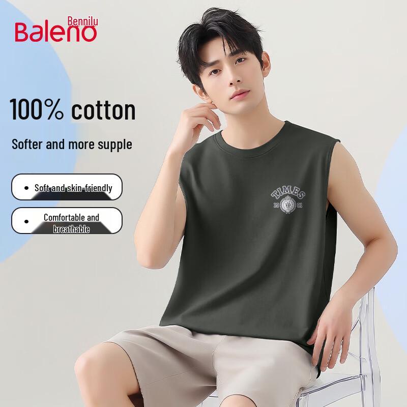 Baleno Men's JPB Crown Graphic Pure Cotton Sleeveless Vest