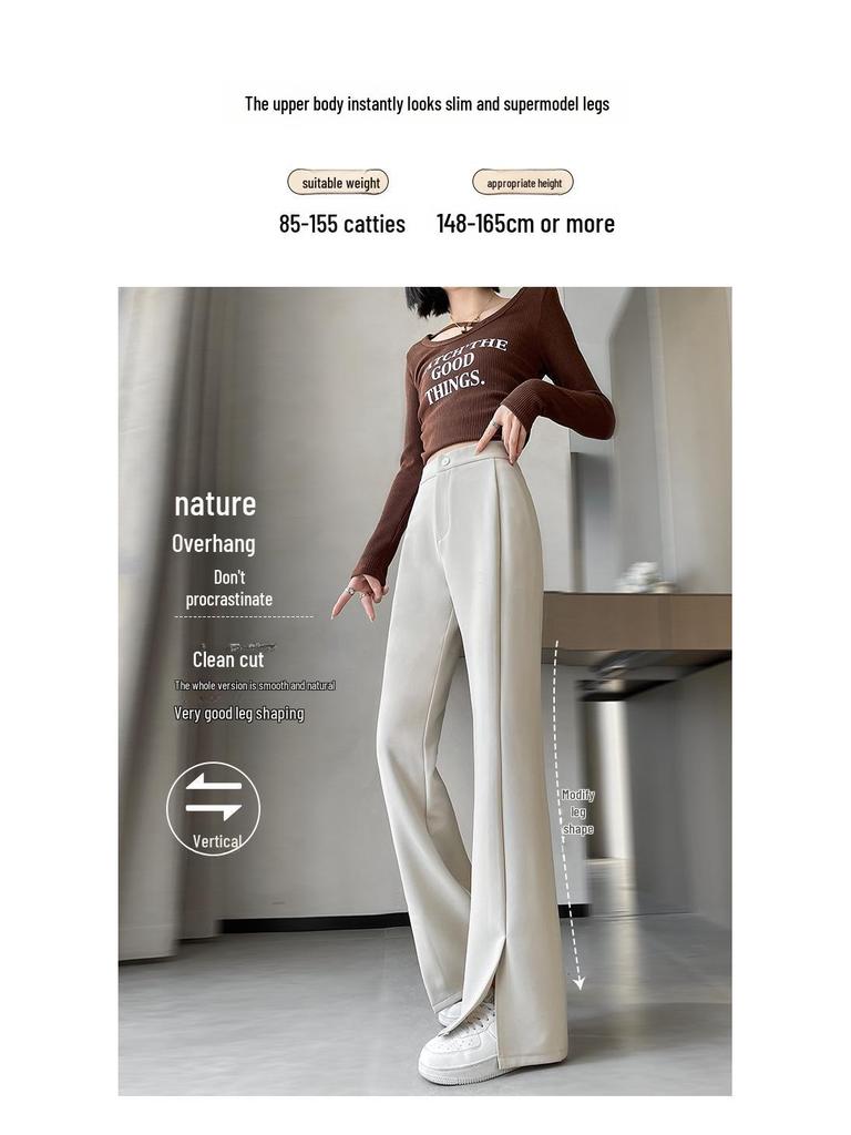 Women's High-Waist Black Flared Suit Pants - Slim Fit, Wide Leg, Spring 2024 Collection