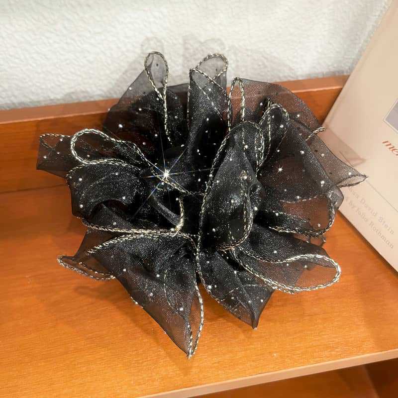 

Элегантный темперамент Цыганские аксессуары для волос Юджин Пряжа Резинка для волос в виде толстой кишки Пушистая веревка для волос Головной убор с большим цветком