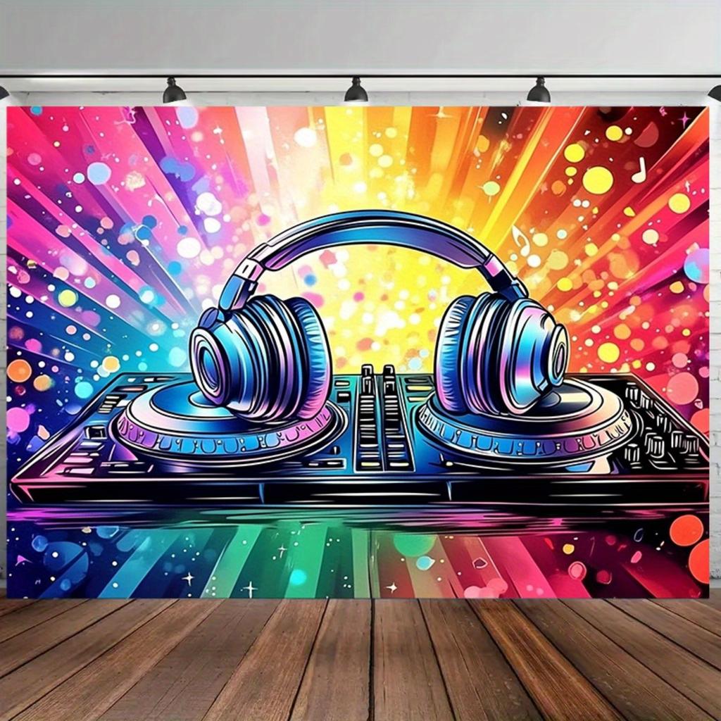 2D plane, 1 piece of colorful music-themed large background, suitable for weddings and birthdays