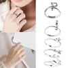 Adjustable Open Rings for Women Lovely Cat Long Tail Finger Rings Knitting Crocheting Joint Rings Jewelry Accessories