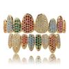Bling Bling Rainbow CZ Zircon Paved Teeth Grillz Colorful Ice Bars Top Bottom Hip Hop Body Jewelry for Weddings