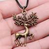 Pendentif Faune du Royaume Animalier Métal Bronze Antique Collier Ras-du-cou pour Femme Cadeau Mode
