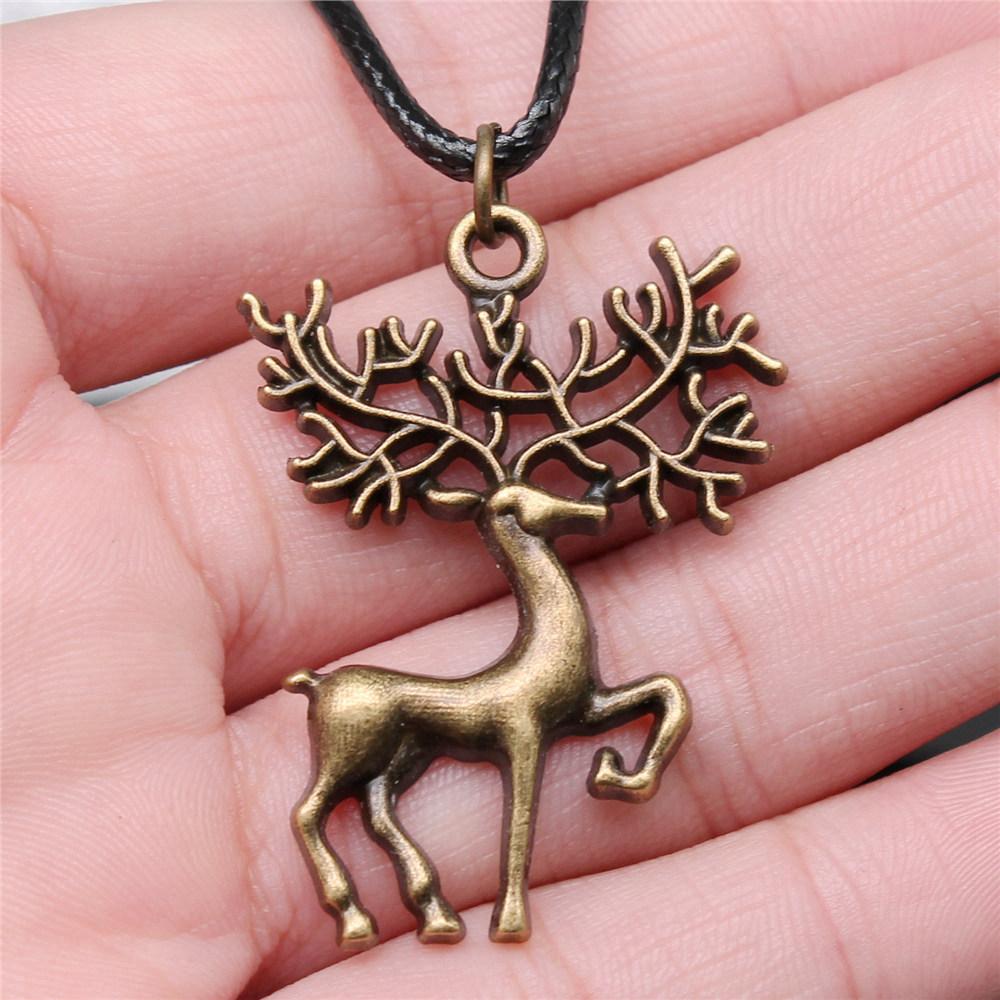 Pendentif Faune du Royaume Animalier Métal Bronze Antique Collier Ras-du-cou pour Femme Cadeau Mode