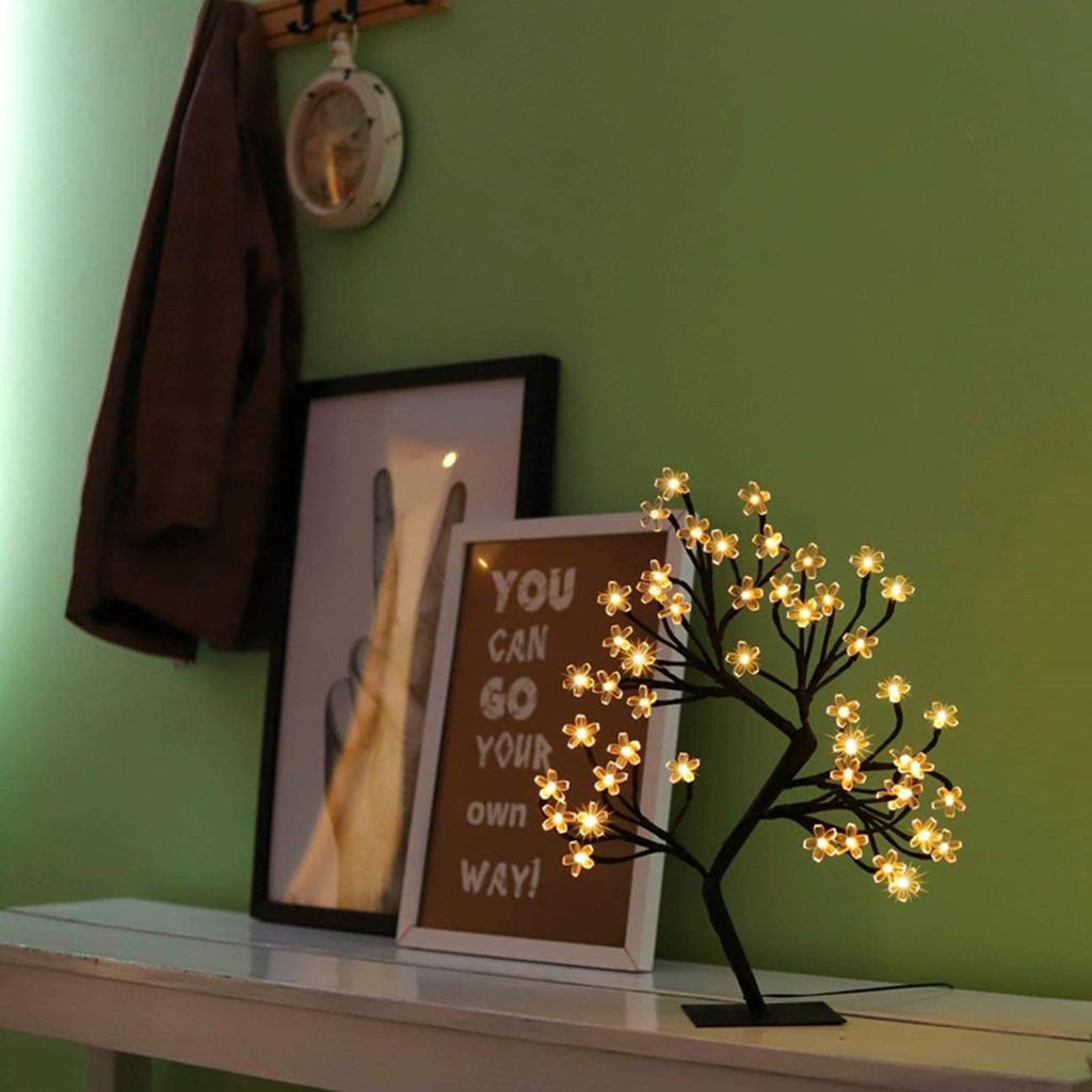 Simulační třešňová lampa Iron Art USB vypínač Noční světlo Vánoční sváteční pokoj Dekorační stůl
