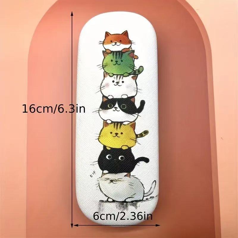 1 Pezzo Scatola Elegante e Conveniente per Occhiali da Sole Custodia Rotonda Carina a Forma di Gatto per Custodire Lenti a Contatto per Prescrizione