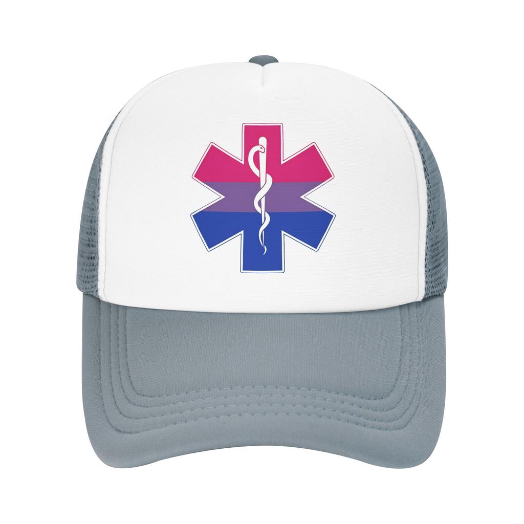 Star Of Life Bi Pride Mesh Sun Hats Healthcar Running Hippie Dropshipping Snapback Cap Couple Women Casual Print Trucker Hat