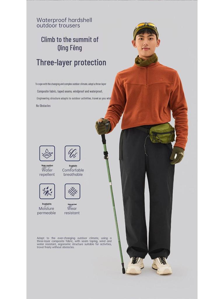 Women's 3-Layer Waterproof Windproof Hardshell Pants for Mountain Climbing In Torrential Rain, Autumn/Winter Collection.