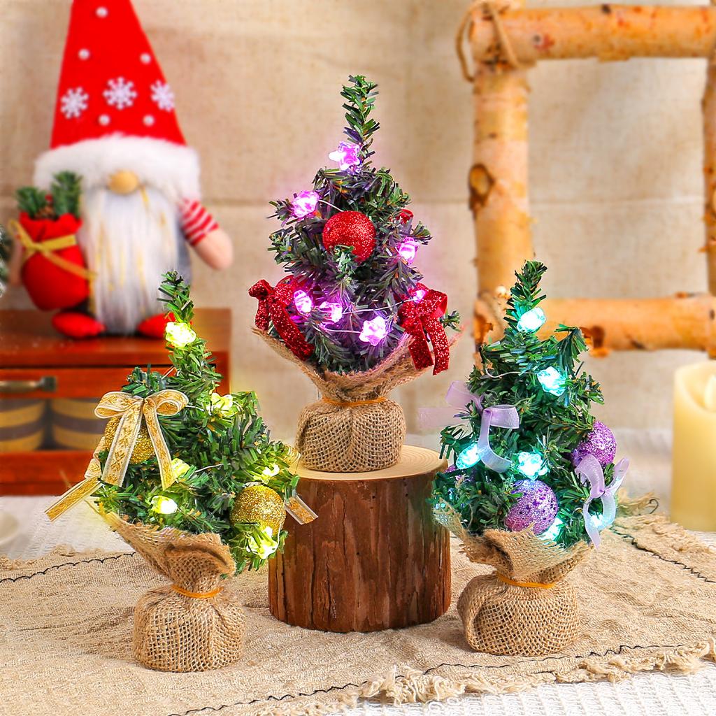 Christmas Luminous Star Christmas Tree Tabletop Ornaments, Small Christmas Tree Festive Atmosphere Dress Up Props