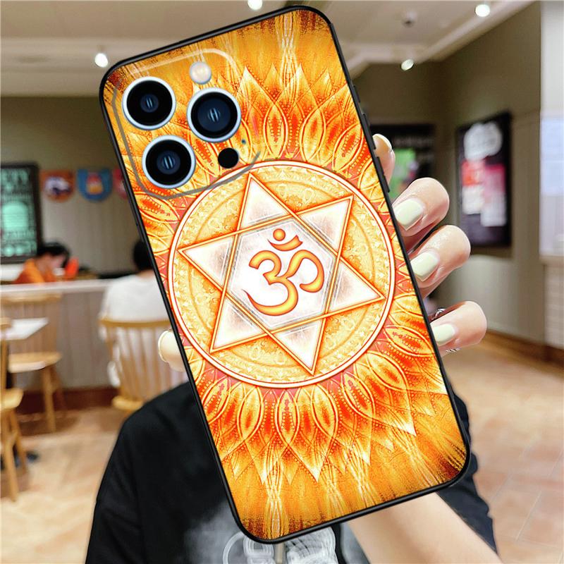 Aum Om Yoga Symbol Case For iPhone 18 17 Pro Max 16 15 14 11 12 13 Mini Plus 16e 17 Air Bumper Cover Accessories