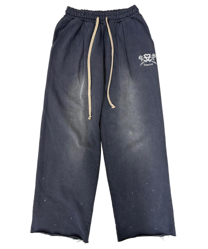 FLAVORISM Vtg Washed One Tuck Wide Sweat Pants (Faded Navy)