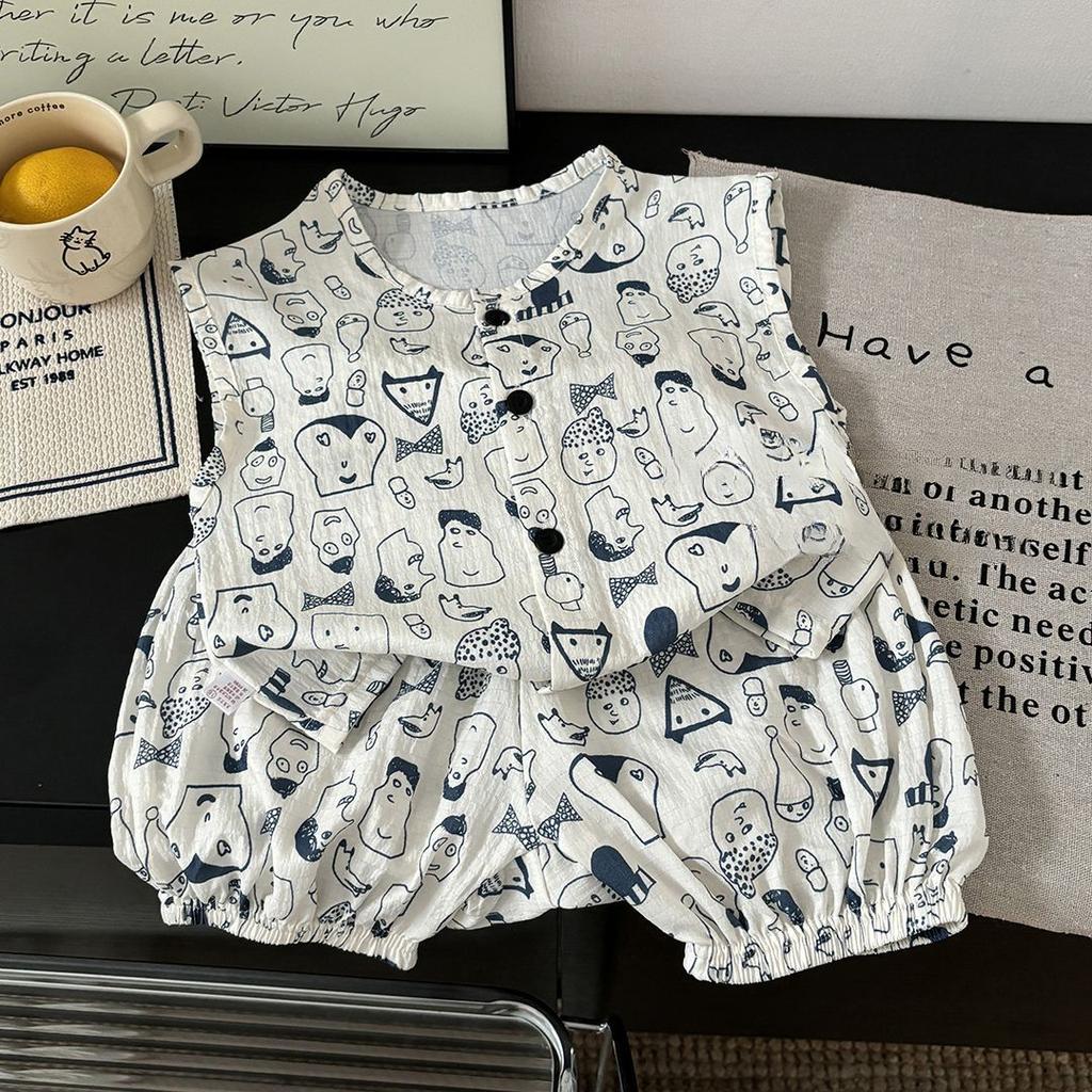 Children's Summer Outfit Summer Vest Set Cartoon Anime Shorts Summer Two-piece Set