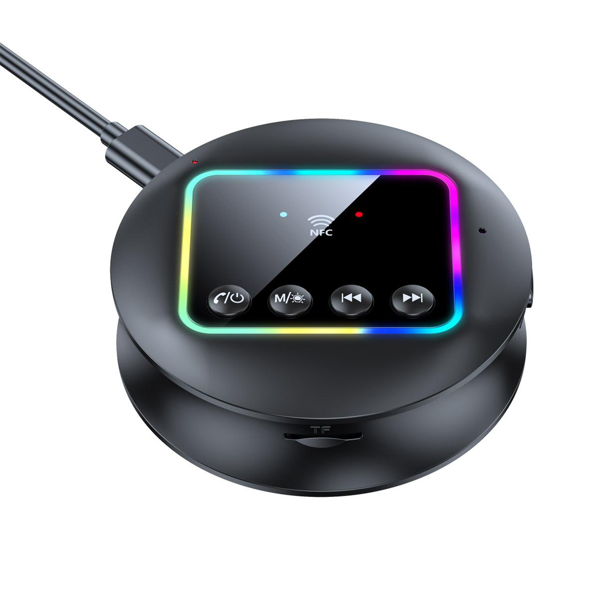 

Беспроводной автомобильный комплект громкой связи, адаптер приемника 3,5 мм AUX RCA аудиоприемник передатчик и приемник TF карта MP3 воспроизведение музыки чёрный