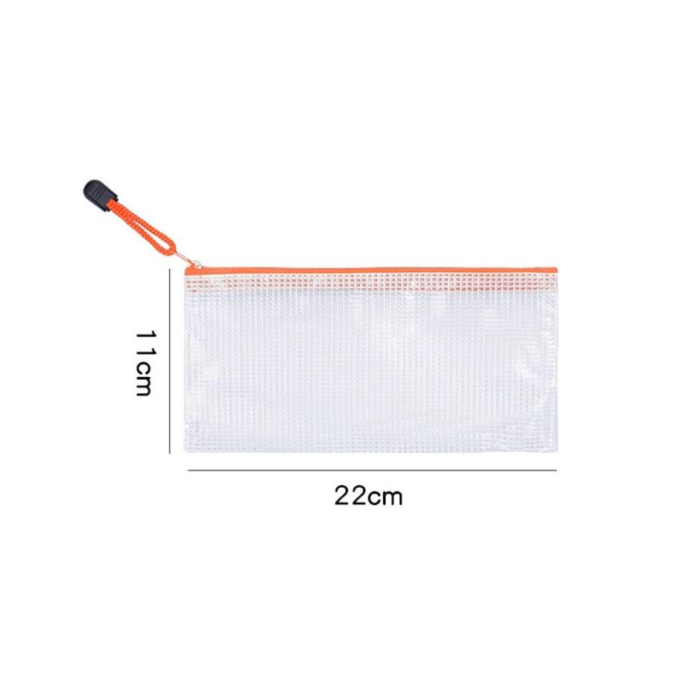 Thick Mesh Zipper Pouch Waterproof Bill Storage Bag Multipurpose Stationery Organizer  Students