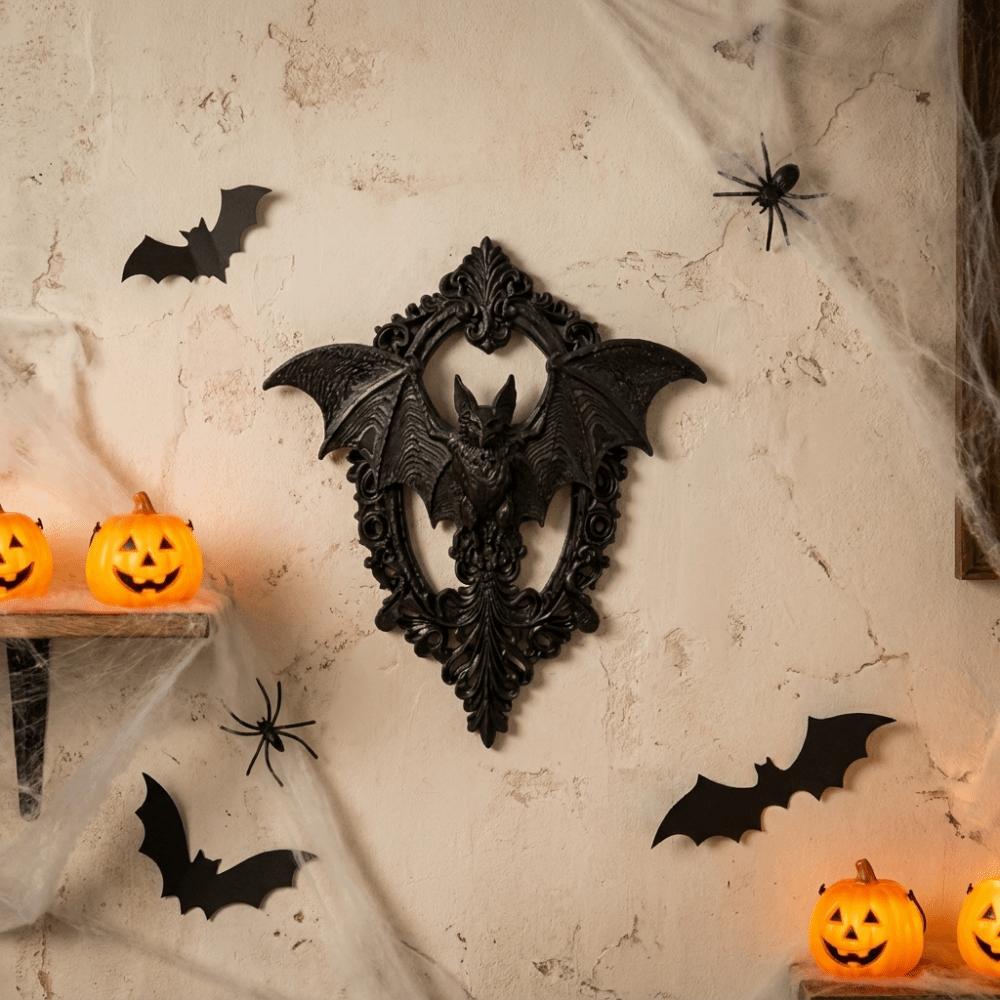 3D Printing Bat Wall Plaque Dark Style Halloween Wall Hanging Bedroom Decoration