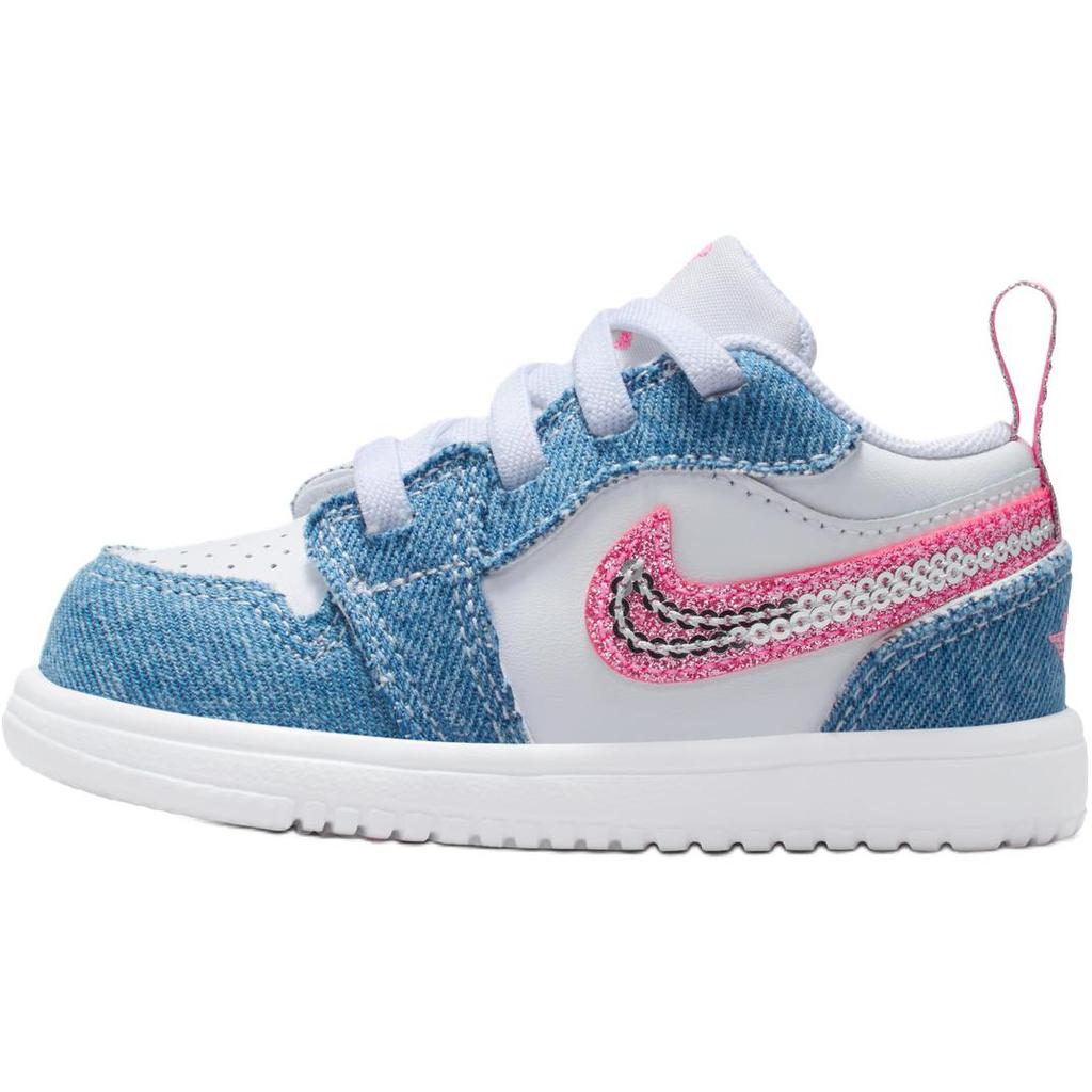 Air Jordan 1 Low ALT SE TD Denim Sequin Baby Sneakers Blue Cobalt-Bliss White HQ2002-400