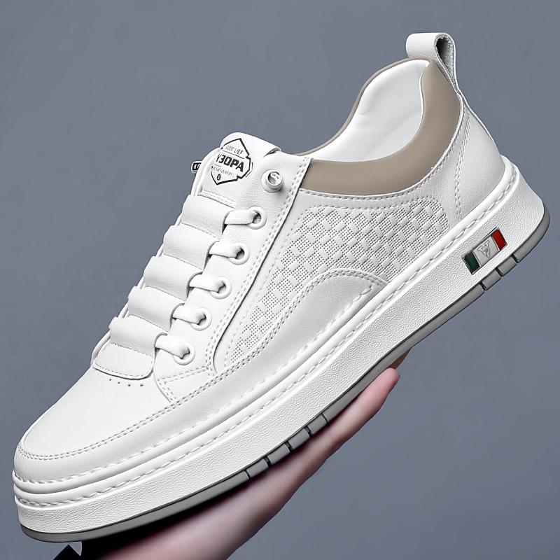 2024 Autumn New Men's Handmade Online Casual Leather Shoes Men's Sports Style Versatile Fashion Board Shoes Trendy Shoes 7082