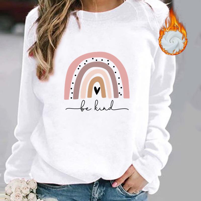 

(Азиатский размер) Женский принт с буквенным принтом, трендовый стиль с героями мультфильмов, осень-зима, весна, модные повседневные пуловеры, флисовая одежда, толстовки с длинными рукавами и графикой