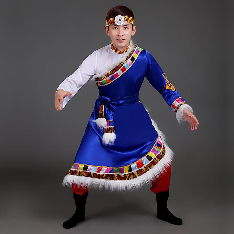 Мужской тибетский и монгольский этнический танцевальный костюм Jingcaiwu 170 cm