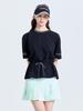 CHALLENGER Women'S Zero Light Logo Print String Short Sleeve Woven Top Black