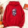 Gotischer Lila Floral Totenkopf Grafik Damen Hoodie Langarm Herbst Winter Halloween Tag der Toten Ästhetik Streetwear Y2K Damen Oberteil