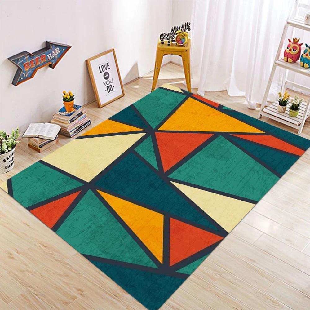 Abstract and Simple Carpet Living Room Bedroom Kitchen Balcony Carpet Non Slip Washable Floor Mat Geometric Lines Home Decor