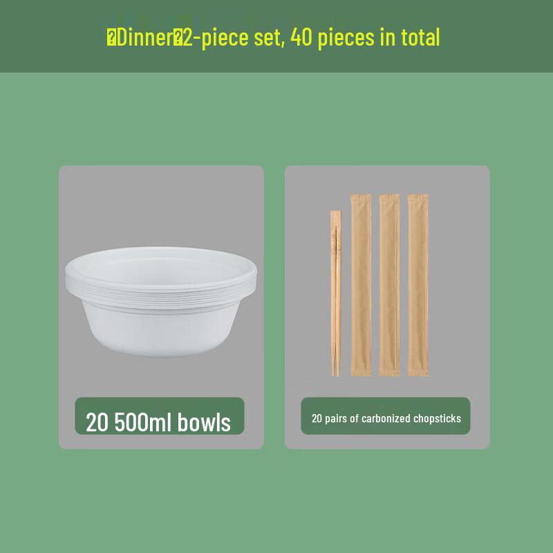 CIBO Disposable Bowl and Chopsticks Set