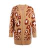 Women's Long Leopard Print Long-sleeved Sweater Cardigan